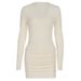 Summer New Arrival Womens Versatile Ruched Hip Wrapped Bodycon Dress Fashion Casual Slim Daily Outfit Dress_ecoleips.com
