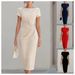 Elegant Bodycon Midi Dress With Waist Accent Pleats | Versatile Cocktail Office Dress For Women_ecoleips.com