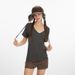 Women's Slim-Fit V-Neck Basic Tee Stretch Cotton Top Versatile Casual Style_ecoleips.com