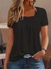 2025 Summer New European And American Hot Selling Top Tailcoat Square Neck Pleated Ruffle Edge Short Sleeved T-shirt_ecoleips.com