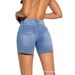 Summer New Arrival Women's Blue Ripped mid Waist Stretch Slim Fit Denim Shorts European American Style Hot Selling 2026_ecoleips.com