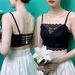 girl Meiji 7525 Internet Celebrity Backless Bra Women, Anti-Exposure, Small Chest Gathering, Seamless, Sexy Black Hollow Out_ecoleips.com