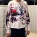 Women's High Street Fashion Abstract Graffiti Print T-Shirt Loose Fit Long Sleeve Blend Top for Spring New 2026_ecoleips.com