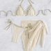 European American Style Solid Color Triangle Cup Strap Bikini Two Piece Sexy Swimwear Set_ecoleips.com