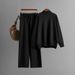 K New Knitted Set Women's Thick Loose Sweater Half High Collar Long Sleeve Fashion Two Piece Set Women. No Bags Or Other Accessories_ecoleips.com