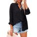 Verve 2025 Women's Long Sleeve Chiffon Jacquard Elegant Commuter Semi-Transparent Beach Shirt_ecoleips.com