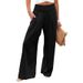 Suitable For All Seasons 2024 Spring Summer Women's High Waist Casual Wide Leg Cotton Linen Loose Long Pants_ecoleips.com