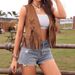 Women's Hippie Tassel Vest Faux Suede European American Style For Party Stage Special Occasions Clothing_ecoleips.com