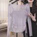 Stylish Long-sleeved Sun Protection Air Conditioning Cover-up, 2025 Summer New Thin Fashion Casual Drawstring Top_ecoleips.com