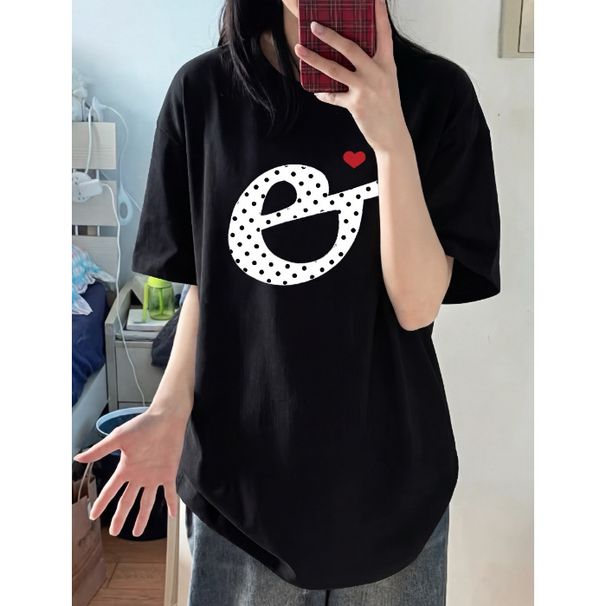 Embroidered Premium Cotton T-Shirt – Breathable Lined Summer Tee For Women_ecoleips.com