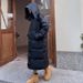 girl Girl Girl White Duck Down Jacket For Women, New Long Over-the-Knee Thickened Pink Loose Winter Coat Trendy_ecoleips.com