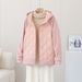 girl Quilted Korean And Japanese Simple Trendy Brand Hooded Spring Autumn Winter New Style Raglan Sleeve Patchwork Jacket_ecoleips.com