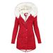 Girl 2025 European And American Cross-Border New Style Top Parka Waist-Cinching Fleece-Lined Collar Pocket Women's_ecoleips.com