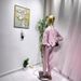 Women's Casual Striped Shirt With High-Waisted Wide Leg Pants Set - Comfortable Loose Fit Spring Outfit_ecoleips.com