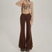 Women's Clothing Retro Low Waist Bell Bottom Pants Autumn And Winter Slim Fit_ecoleips.com