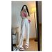 Retro High-Waisted Blue Loose Straight Leg Jeans Women's Slimming Flowy Floor-Length Pants for Spring Summer_ecoleips.com