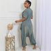 Women's Clothing Loose Fashion Personality Large Pocket Washed Denim Jumpsuit_ecoleips.com