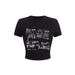Women's Casual Comfortable Slim-fit Round-neck Printed Short-sleeve T-shirt, Short-sleeved And Cropped In Various Styles_ecoleips.com