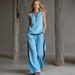 Women's Clothing Women's Elegant V Neck Black Trim Suit Sleeveless Simple Comfortable Spring Summer For Formal & Casual For Women_ecoleips.com