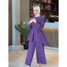 Verve 2025 Muslim Autumn Comfortable Casual Waist-Cinching Batwing Long Sleeve Solid Color Set_ecoleips.com