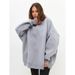 Autumn Winter New European And American Style Simple, Elegant, Fashionable, Solid Color, Loose, Versatile, Fleece-lined,_ecoleips.com
