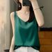 Women's U-neck Camisole Outerwear, Made Of Ice Silk, Sleeveless Satin With Wide Shoulder Straps, Available For Wholesale_ecoleips.com