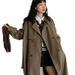 Women's Trench Coat Spring Autumn, New Style For Petite Figures, Korean Mid-length, British Style, Drapey Coat, Simple_ecoleips.com