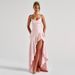 Summer Elegant Satin Long Skirt for Women with Suspenders Ruffles High Slit European American Style Dress_ecoleips.com