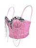 Women's Clothing White Chain Diamond Sexy Bra Design Sense Inner Wear High End Outer Wear Herringbone Bra_ecoleips.com