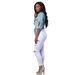 2025 Cross-Border European And American Hot Girl Multi-Hole Tight-Fitting Butt-Lifting J Slim-Fit White Women's Jeans_ecoleips.com