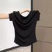 A Short-Sleeved Top Made Of Modal Fabric With A Bold, Sensual Design Featuring A "Dashing Collar" Style; Perfect For Wom_ecoleips.com