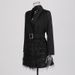 K Mingyuan Style Lace Up Waist Slimming Short Skirt New Heavy Industry Nail Bead Feather Design Sense Suit Dress For Women_ecoleips.com