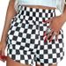 Women's Clothing Summer New High Waist Shorts Fashion All Match Color Matching Checkerboard Checkered Print Casual Pants For Women_ecoleips.com