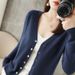 Aria Basics Aria Basics Spring And Autumn New Knitted Cardigan For Women V-neck Versatile Outerwear Long Sleeve Sweater Coat_ecoleips.com