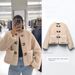 Spring Ins Women's Two-Tone Fleece Jacket With Buckle Detail - Cozy Casual Outerwear For Everyday Wear_ecoleips.com