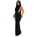 Verve K10772 Women's Solid Color Sexy Side Slit Sleeveless Fashion Gown Dress New_ecoleips.com