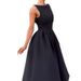 Women's Clothing Hepburn Style Solid Color Round Neck Sleeveless Big Swing Dress_ecoleips.com