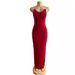 New European American Style Sexy Slim-fit Deep V-neck Bodycon Long Dress With Corset Bustier And Fishtail Hem For Women_ecoleips.com