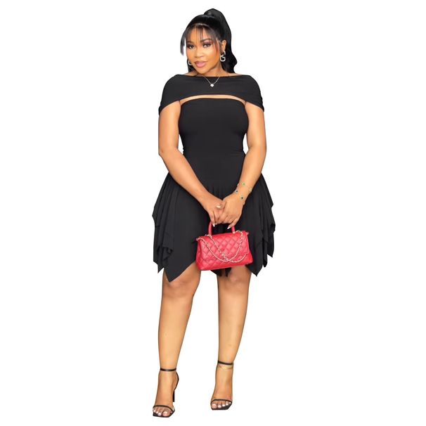 Women's Clothing Strapless Bodycon Mini Dress Ruffled New Style Sexy Summer Casual Elegant Fashion Dress_ecoleips.com