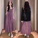 Autumn New Korean Fashion Maternity Dress With Straps + Blazer Two-Piece Set For Pregnant Women_ecoleips.com