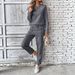 Aria Basics Cross-border Women's Clothing European American Round-neck Long-sleeve Top Pants Set For Women, Autumn And Winter_ecoleips.com