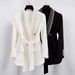 Women's Clothing Fashion New Bronzing Belt Green Fruit Collar Mid Length Women's Suit Jacket Black And White_ecoleips.com