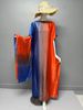 Satin Silk Gradient Print Muslim Plus Size Women's Two-Piece Robe Set_ecoleips.com
