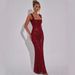 Elegant Sexy Double Shoulder Strap Sequined Mesh Dress Bodycon Evening Gown with Waist Cinching Pullover for Women_ecoleips.com
