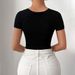 Voya Summer Women's Asymmetrical Single Shoulder Twisted Short Sleeved Design Slim Fitting Jumpsuit For Inner And Outer Wear_ecoleips.com