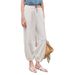 Suitable For All Seasons Old Money Style Tencel Linen Lantern For Women 25 Spring Summer New Loose Nine-point Elastic Waist Commuter Casual Pants_ecoleips.com