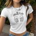 YSK I Love Me Letter Print Short Top T-shirt, American And European Style, Slim Fit, Cropped, Navel-revealing,_ecoleips.com