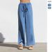 Women's Tencel Jeans For Spring Summer, Thin European And American Style, High Waist, Slimming, Straight Wide-Leg, Ice_ecoleips.com