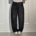 Women's High-Waisted Straight-Leg Rhinestone Jeans, Stretch Denim Pants With Crystal Studs For A Chic Look_ecoleips.com