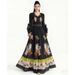 Women's Clothing Spring New Retro Women's Floral Print Dress Beaded Design Black Long Skirt Slimming Elegant Style_ecoleips.com
